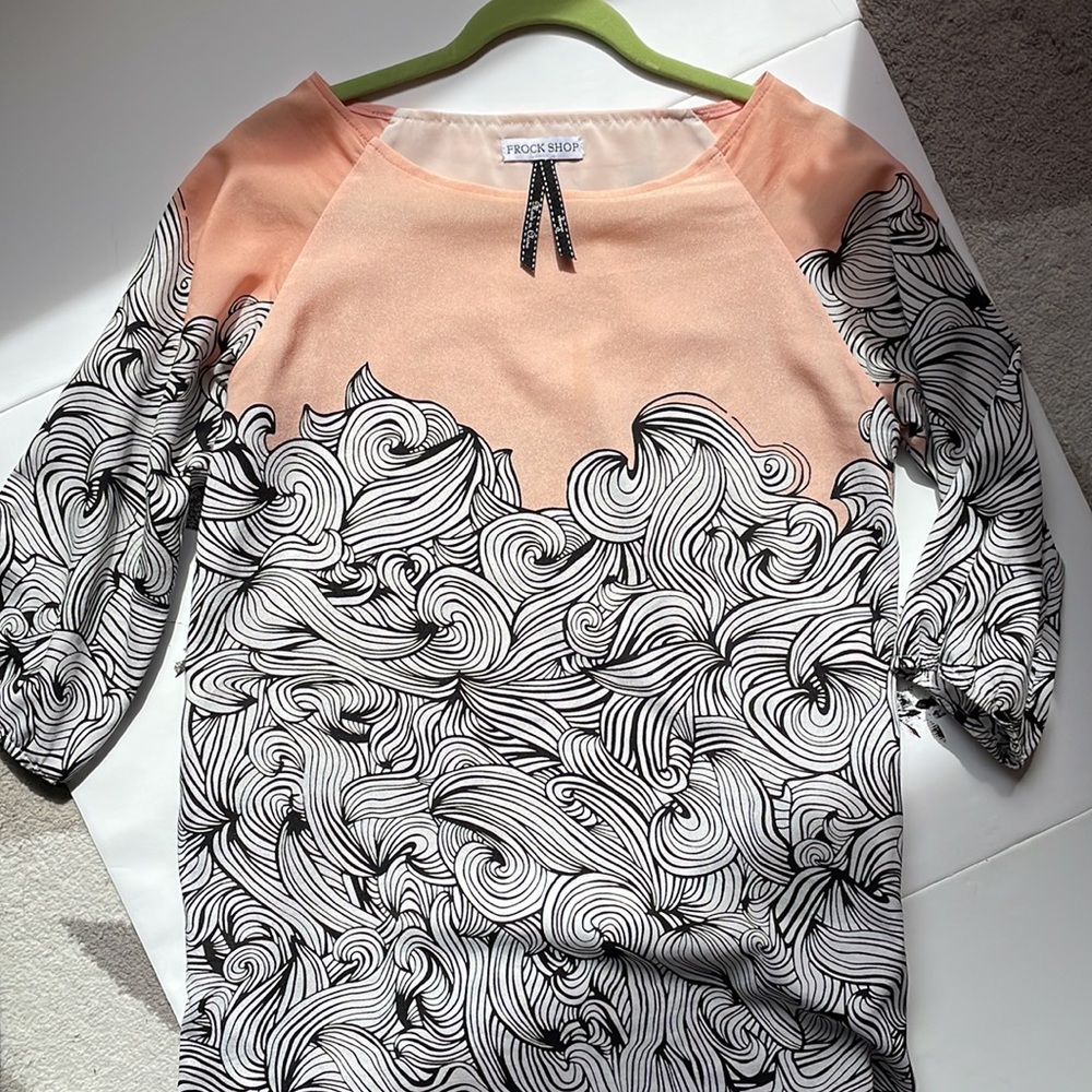 Frock Shop Wave Print Sheath Dress Size Large